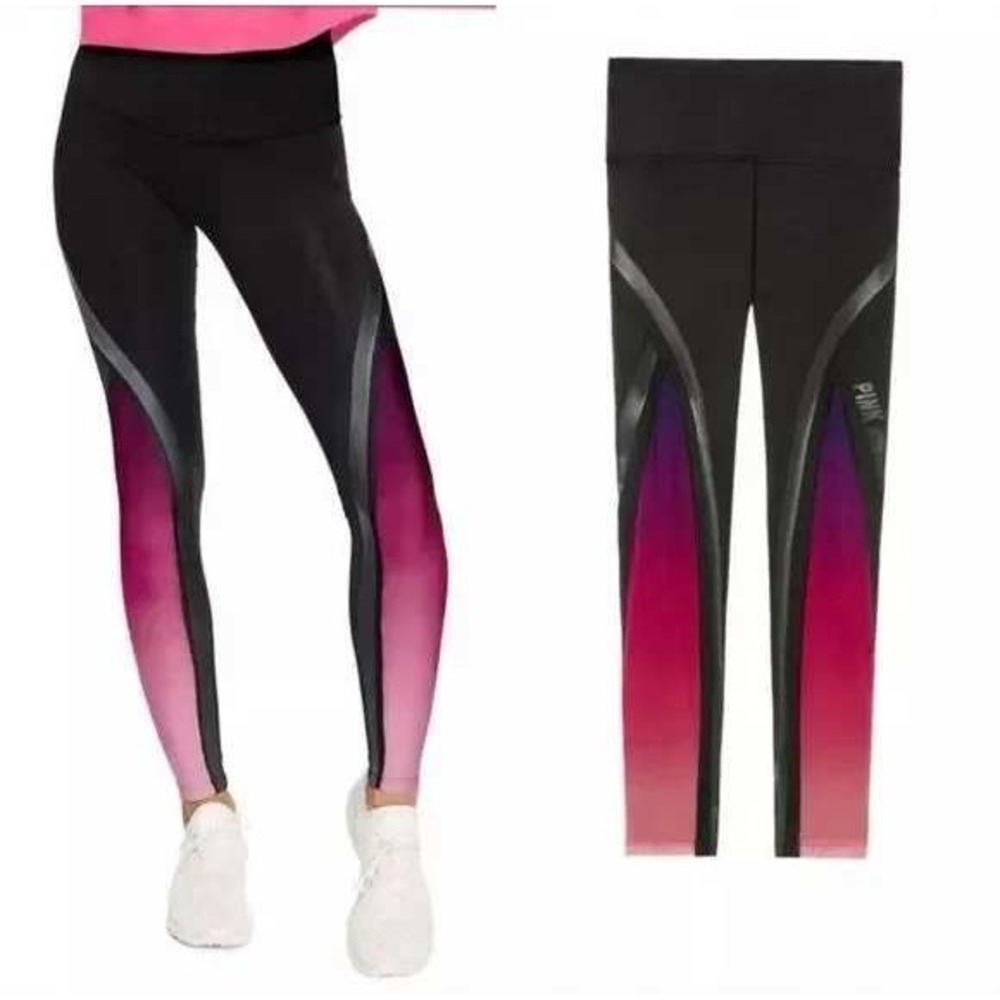 Victoria's Secret PINK Black Ombre Mesh Leggings Size XS